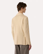 Giacca Monopetto In Maglia Panna