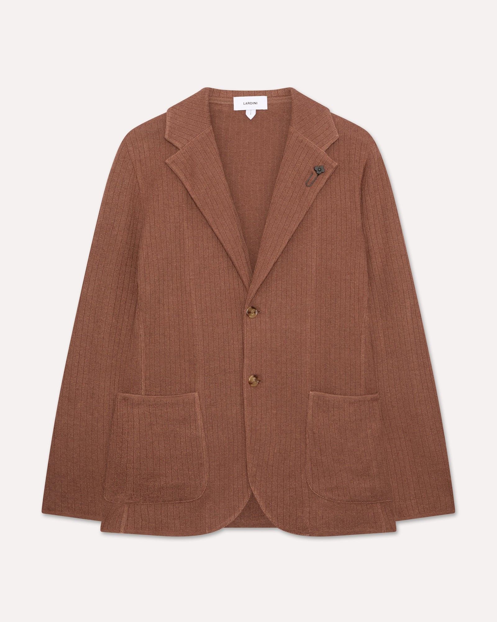 Giacca Monopetto In Maglia Marrone