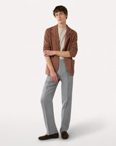 Giacca Monopetto In Maglia Marrone