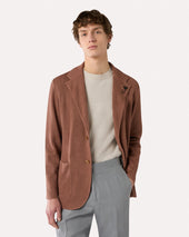 Giacca Monopetto In Maglia Marrone