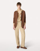 Giacca In Maglia Jacquard Marrone