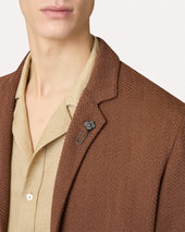 Giacca In Maglia Jacquard Marrone