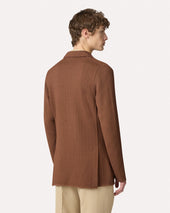 Giacca In Maglia Jacquard Marrone