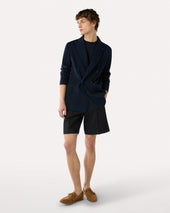 Giacca Doppiopetto In Maglia Blu