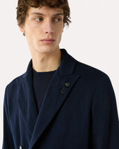 Giacca Doppiopetto In Maglia Blu