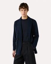 Giacca Doppiopetto In Maglia Blu