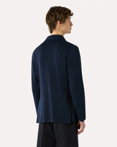 Giacca Doppiopetto In Maglia Blu