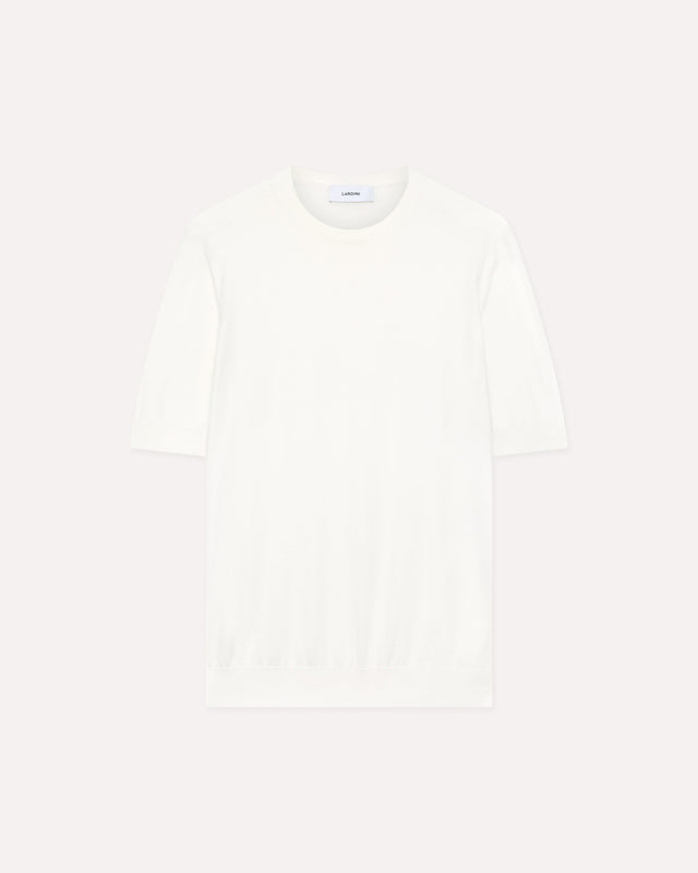 T-shirt bianca in maglia