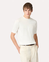 T Shirt Bianca In Maglia