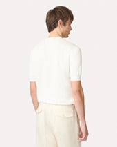 T Shirt Bianca In Maglia