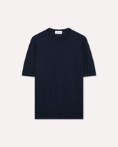 T-shirt blu in maglia di cotone