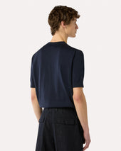 T Shirt Blu In Maglia Di Cotone