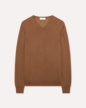 Maglia con scollo a V marrone