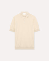 Polo panna in maglia di cotone