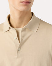 Polo Panna In Maglia Di Cotone