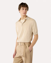 Polo Panna In Maglia Di Cotone