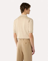 Polo Panna In Maglia Di Cotone