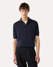 Polo Blu In Maglia Di Cotone