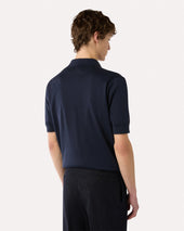 Polo Blu In Maglia Di Cotone