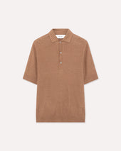 Polo in maglia a manica corta marrone