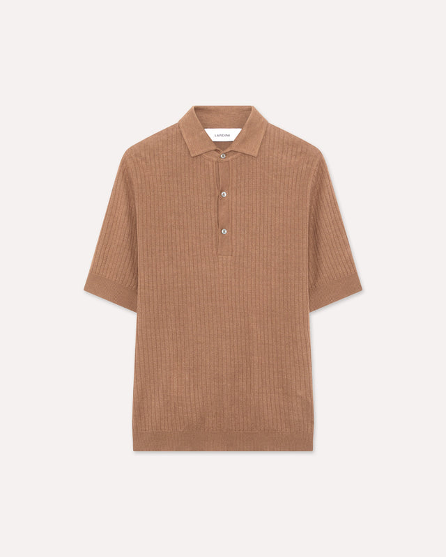 Polo in maglia a manica corta marrone