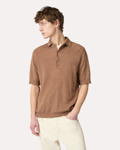Polo In Maglia A Manica Corta Marrone