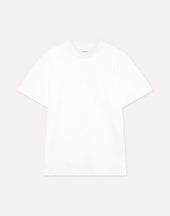 T-shirt girocollo bianca in cotone