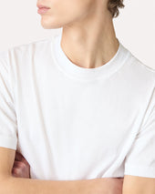 T Shirt Girocollo Bianca In Cotone