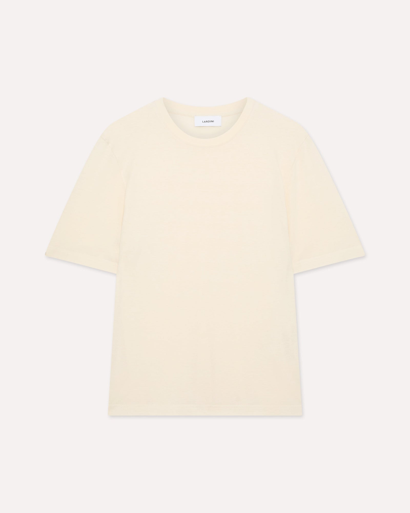 T Shirt In Cotone E Seta Panna
