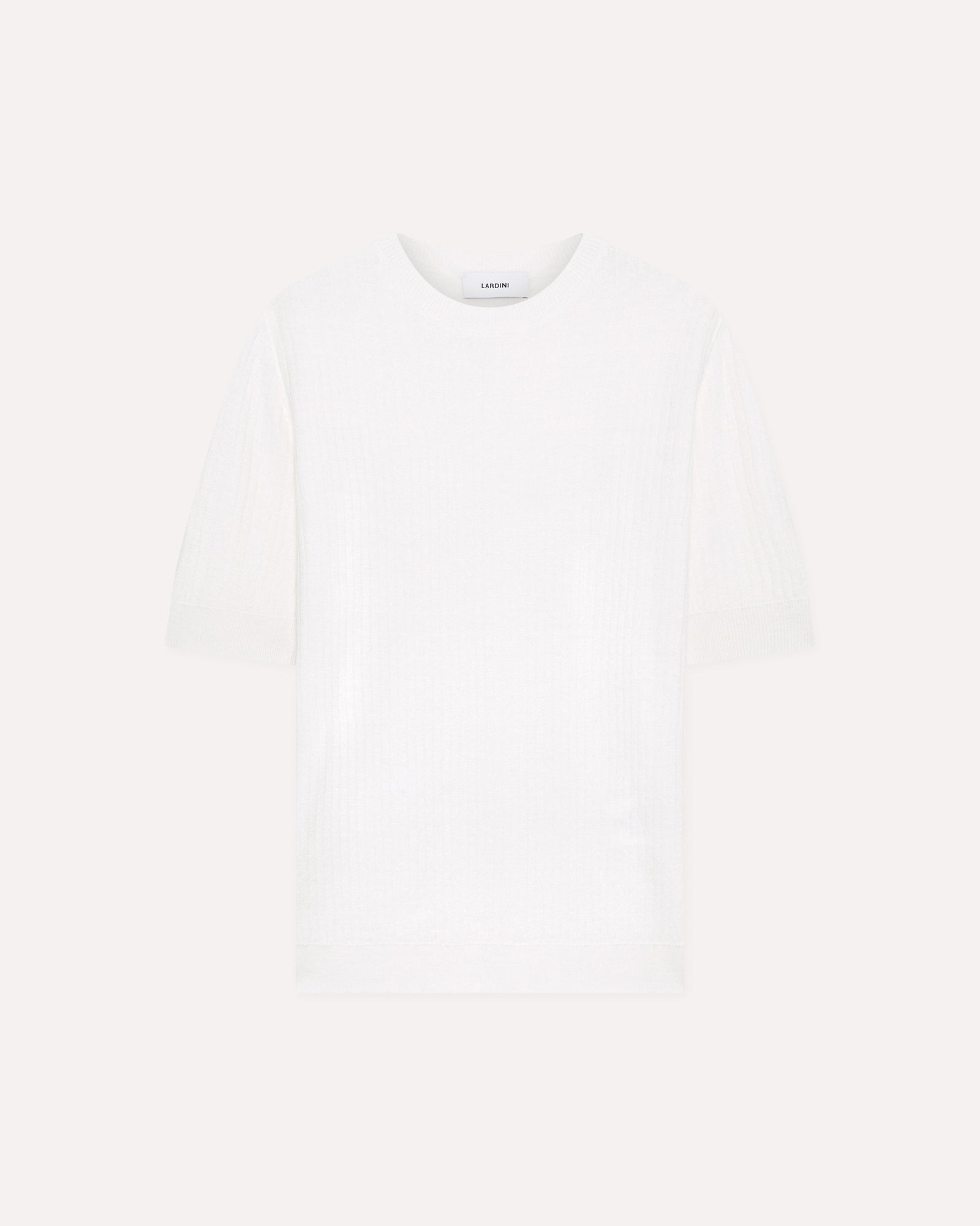 T Shirt Bianca In Lino E Cotone