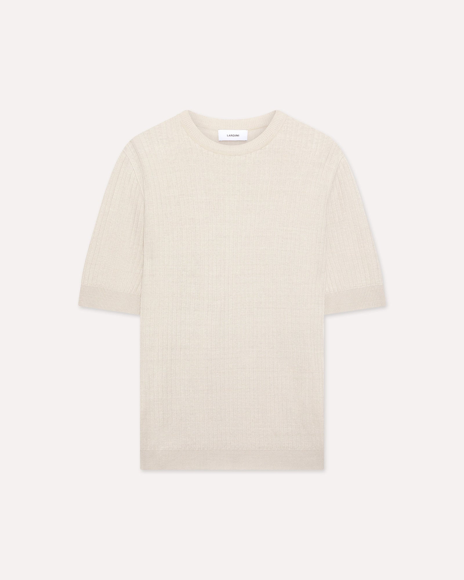 T Shirt Avorio In Lino E Cotone