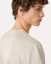T Shirt Avorio In Lino E Cotone