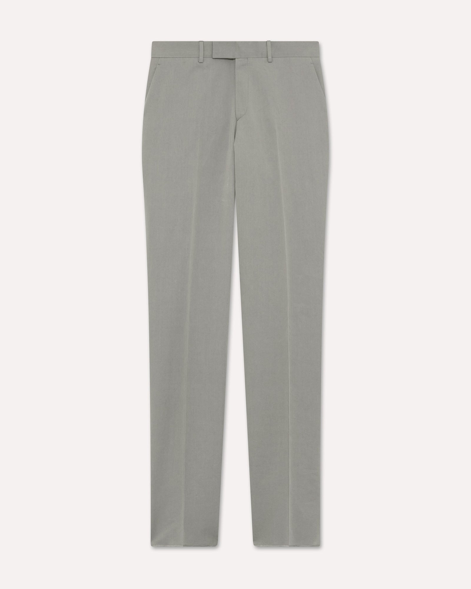 Pantalone Grigio In Cotone E Seta Senza Pieghe
