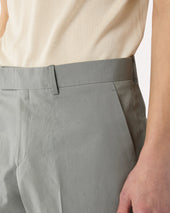 Pantalone Grigio In Cotone E Seta Senza Pieghe