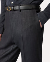 Pantalone Blu Senza Pieghe