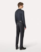 Pantalone Blu Senza Pieghe