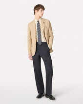 Pantalone Blu In Crepe Gabardine Stretch