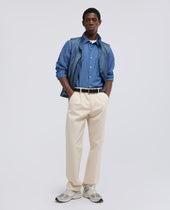Camicia Da Lavoro New C Slim In Chambray Di Cotone Medio
