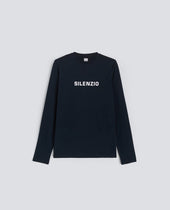 T-SHIRT A MANICHE LUNGHE SILENZIO - NAVY