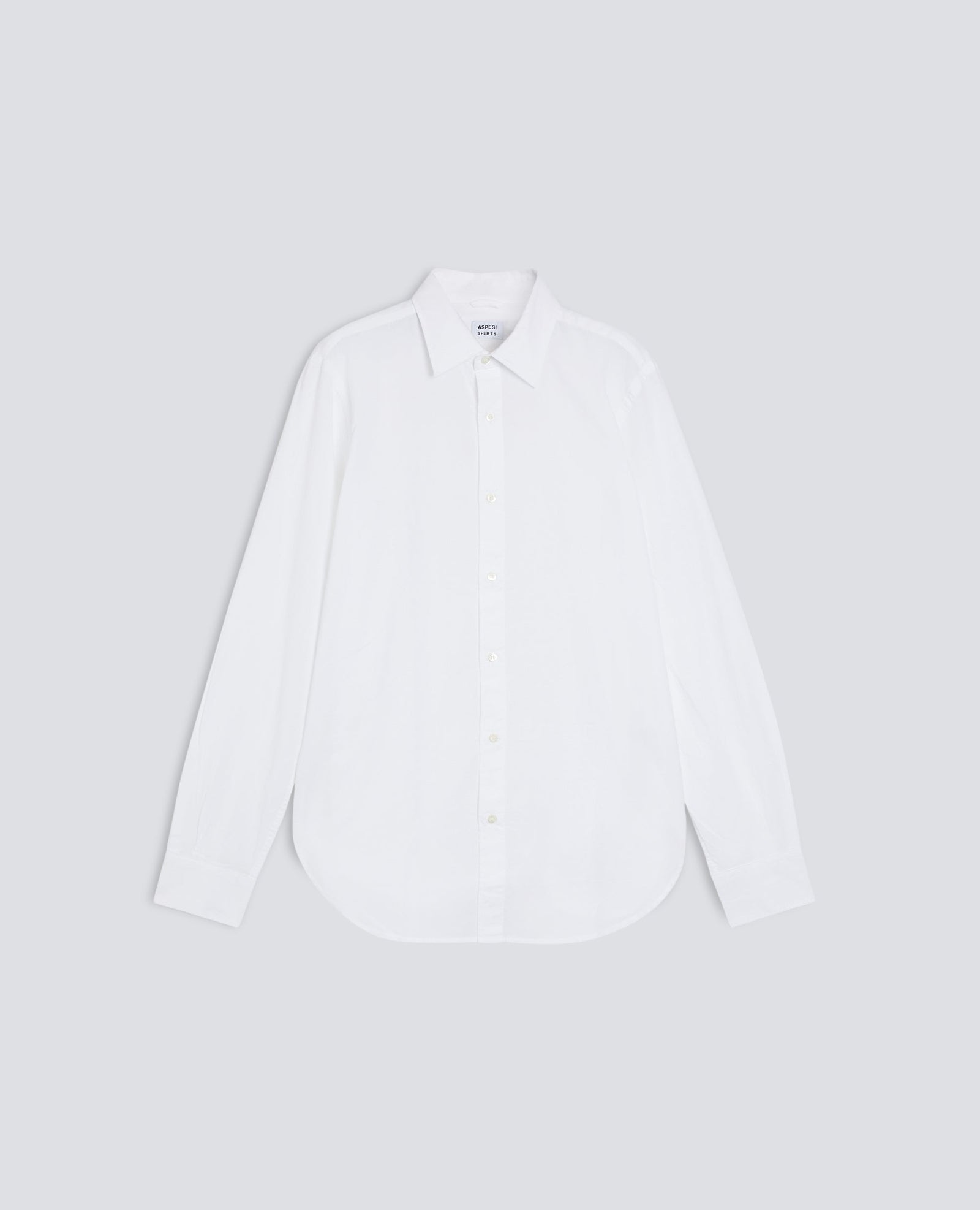 Camicia Classica In Chambray Di Cotone Leggero Indiano Bianco