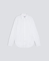 CAMICIA CLASSICA IN CHAMBRAY DI COTONE LEGGERO INDIANO - BIANCO