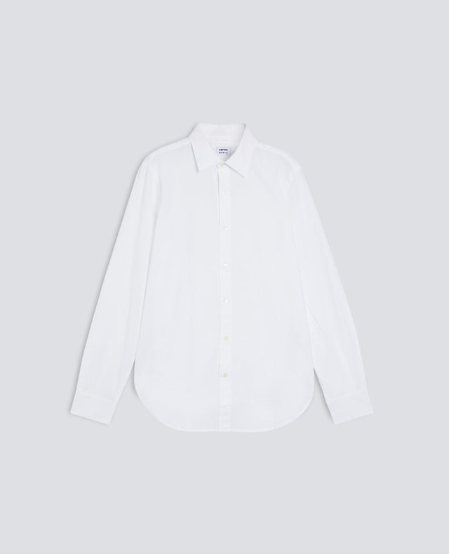 CAMICIA CLASSICA IN CHAMBRAY DI COTONE LEGGERO INDIANO - BIANCO