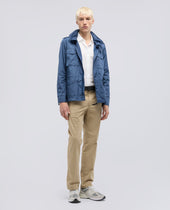 Camicia Classica In Chambray Di Cotone Leggero Indiano Bianco