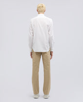 Camicia Classica In Chambray Di Cotone Leggero Indiano Bianco