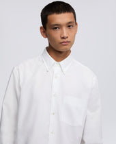 Camicia In Cotone Oxford Con Collo Button Down Bianco