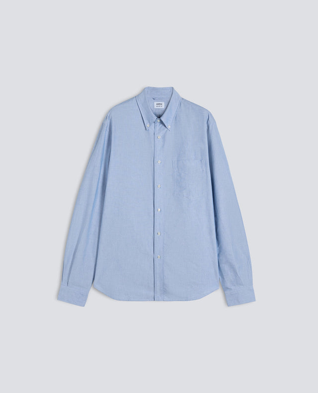 CAMICIA IN COTONE OXFORD CON COLLO BUTTON DOWN - AZZURRO