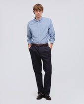 Camicia In Cotone Oxford Con Collo Button Down Azzurro