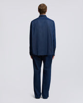 Camicia Vic In Micro Twill Di Chambray Medio