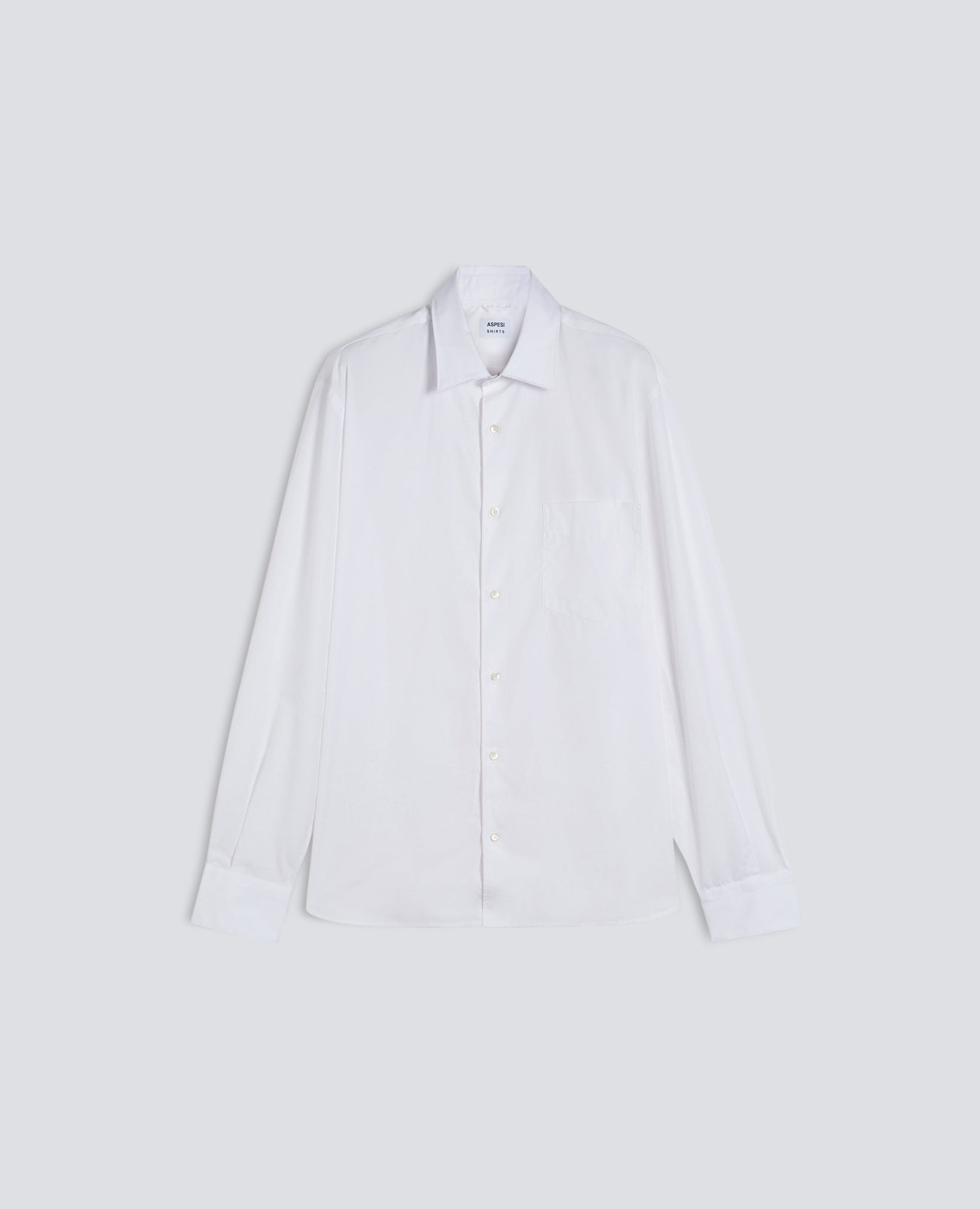Camicia Classica In Cotone Con Taschino Bianco