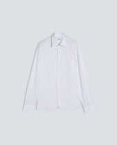 CAMICIA CLASSICA IN POPELINE DI COTONE CON TASCHINO - BIANCO